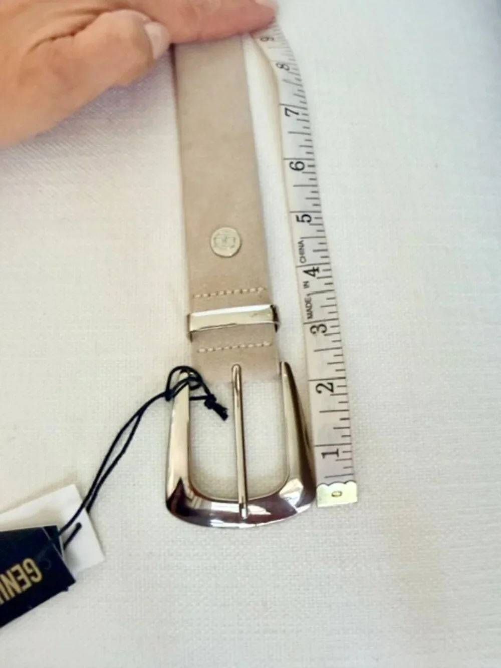 House of Harlow 1960 Cream Suede Leather Belt Silver Buckle Western Size M NWT